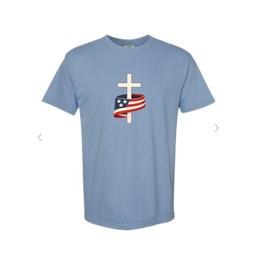 Cross & Country Wordmark Tee in Gray - front and back